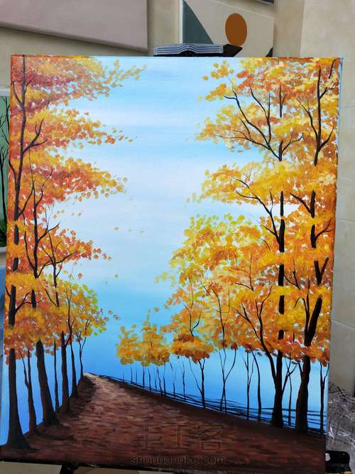丙烯风景画 第5步