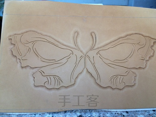 渐变染色骷髅蝴蝶皮雕 第4步