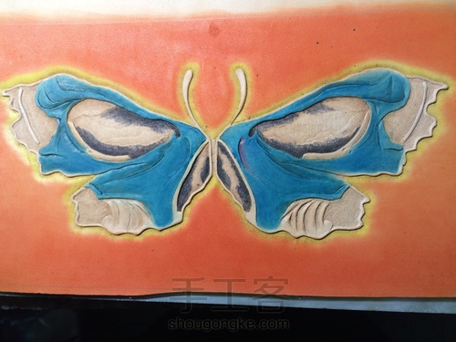 渐变染色骷髅蝴蝶皮雕 第10步