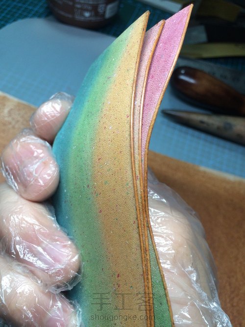 星空染色植鞣钥匙包 第5步