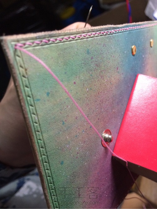 星空染色植鞣钥匙包 第9步