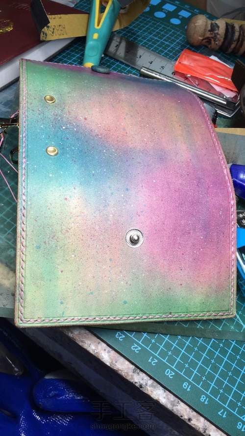 星空染色植鞣钥匙包 第10步