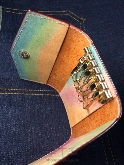 星空染色植鞣钥匙包 第21步