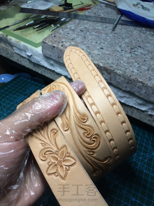 原创设计皮雕腰带 第8步