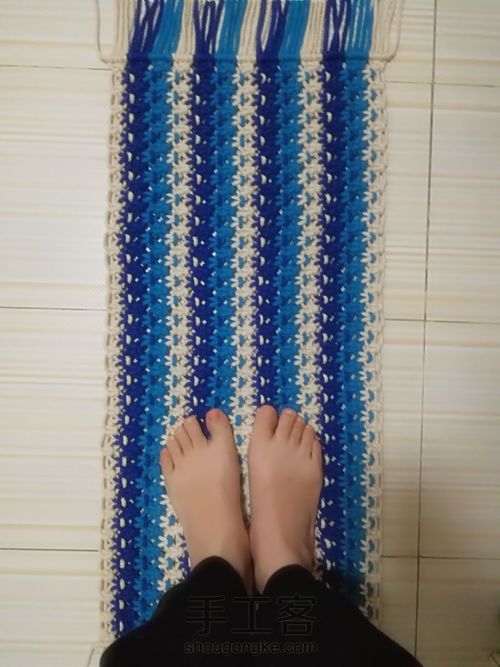 三色编织地毯 第13步