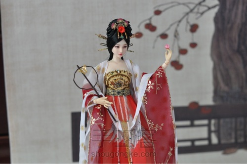 六分娃用古装娃衣古风服装唐代簪花仕女(类汉服)教程 第41步