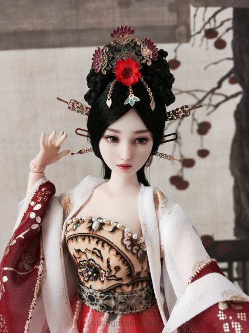 六分娃用古装娃衣古风服装唐代簪花仕女(类汉服)教程 第47步