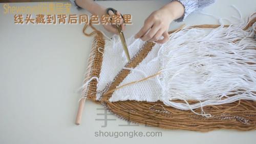 【画沙】毛线编织挂毯图文教程 第17步