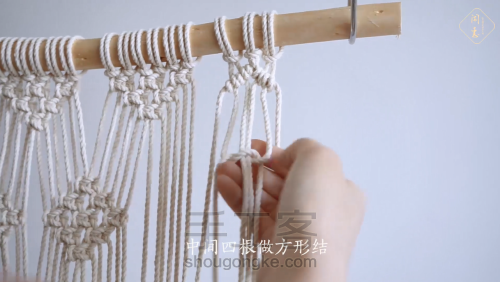 【怡然】北欧风手工编织网兜花篮编织教程 第16步