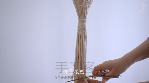 【怡然】北欧风手工编织网兜花篮编织教程 第28步