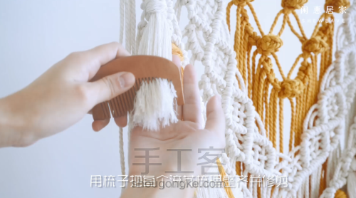【风吟】流苏挂毯教程——入秋时节，亲手为家增添一抹麦浪的色彩 第43步