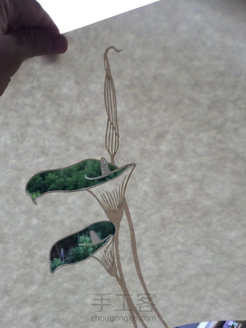 纸琢纸雕灯丨马蹄莲 第16步