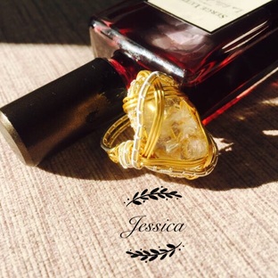 绕线戒指（无孔随形宝石包裹）