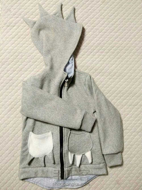 儿童带帽恐龙卫衣制作详细教程 第32步