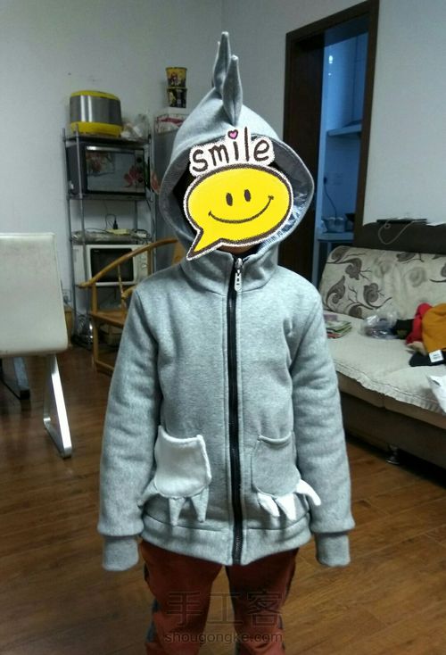 儿童带帽恐龙卫衣制作详细教程 第35步