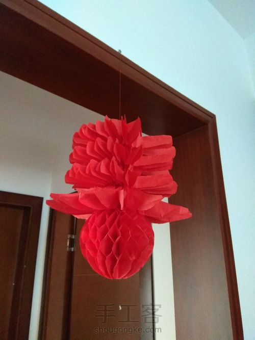 春字型蜂窝状纸灯笼 第12步