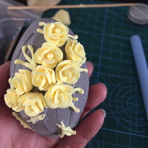 蛋壳粘土花！ 第9步
