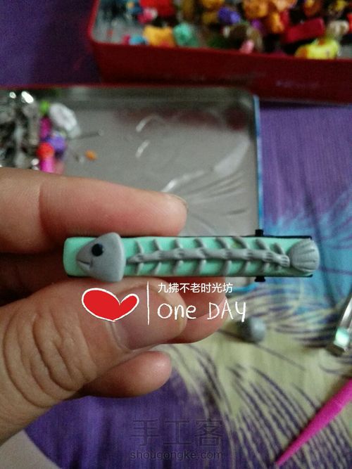 软陶鱼骨头发夹超简单易学教程 第6步