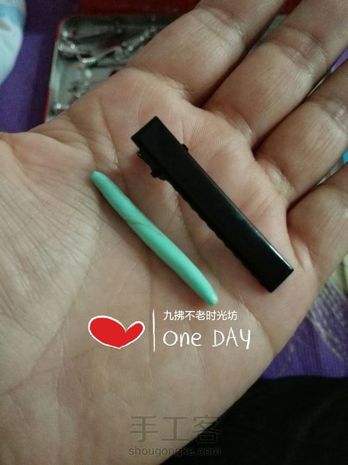 兔子气球发夹软陶粘土 第1步