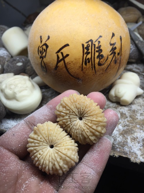 象牙果纯手工精雕——多瓣金刚 第28步