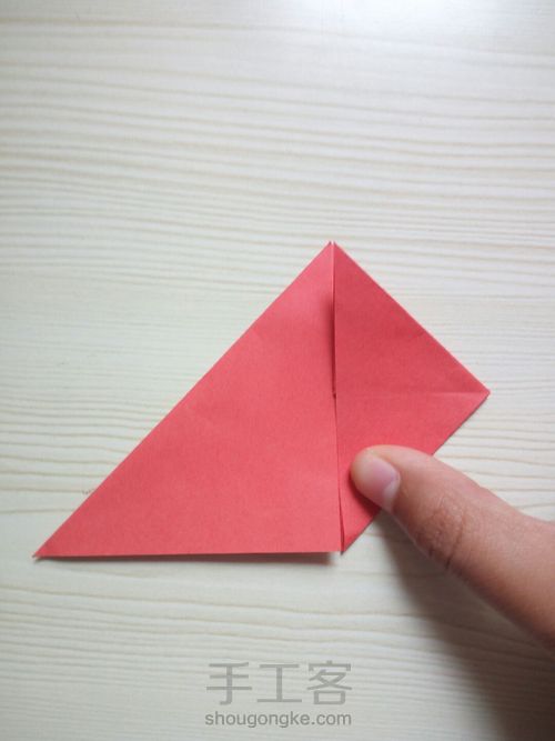 超简单纸折爱心 第11步