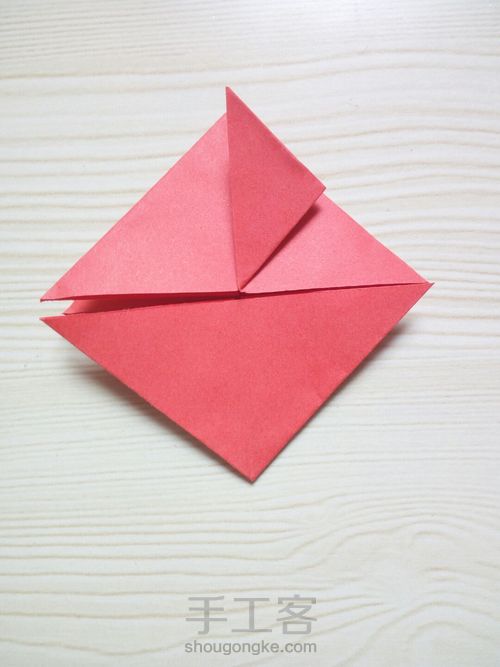 超简单纸折爱心 第14步