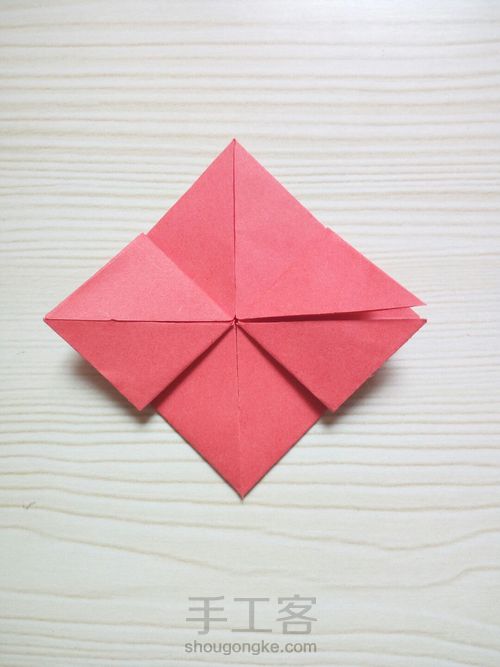 超简单纸折爱心 第15步