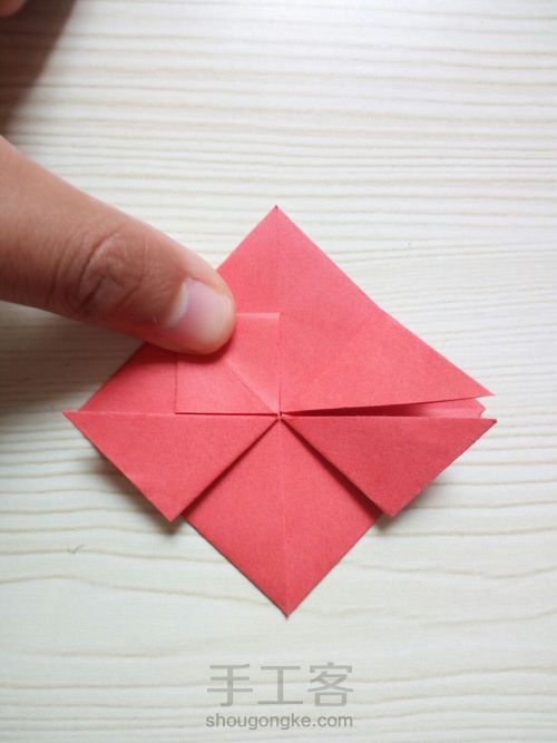 超简单纸折爱心 第17步