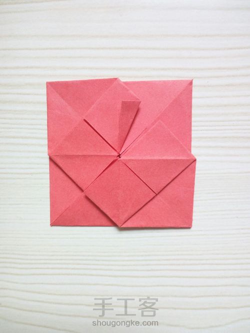 超简单纸折爱心 第19步