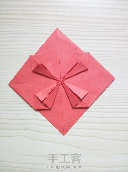 超简单纸折爱心 第20步