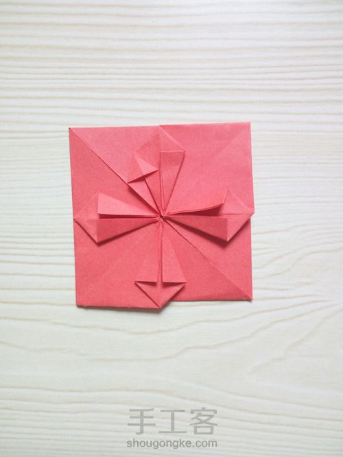 超简单纸折爱心 第22步
