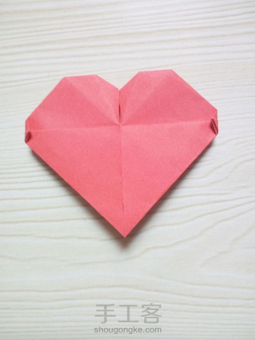 超简单纸折爱心 第25步