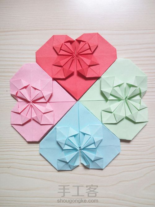 超简单纸折爱心 第29步