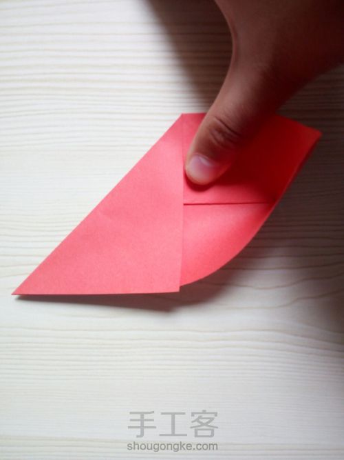 超简单纸折爱心 第6步