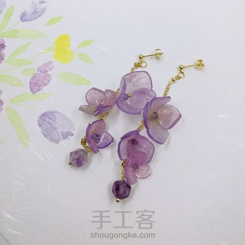 美人的面庞~紫阳花饰品 第11步