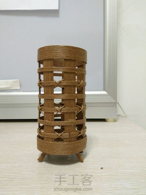 纸藤花器 第11步