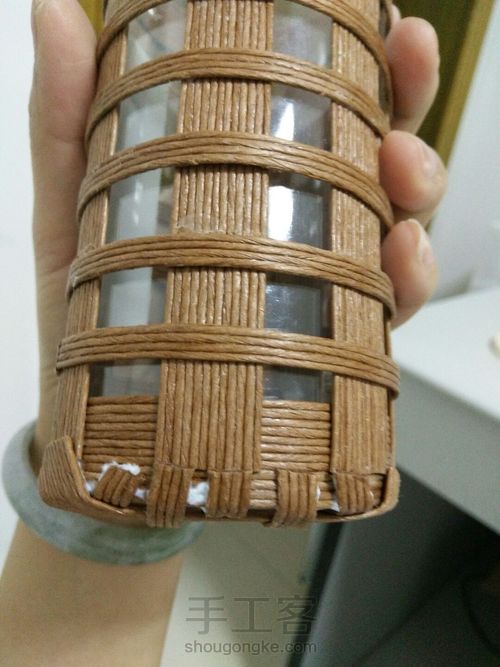 纸藤花器 第5步