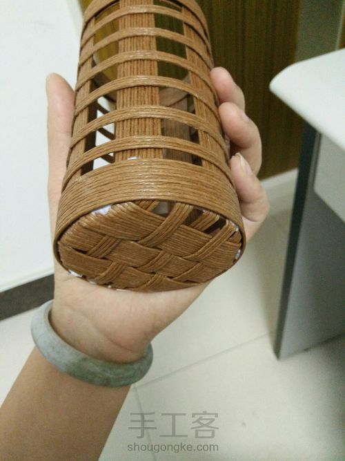 纸藤花器 第7步