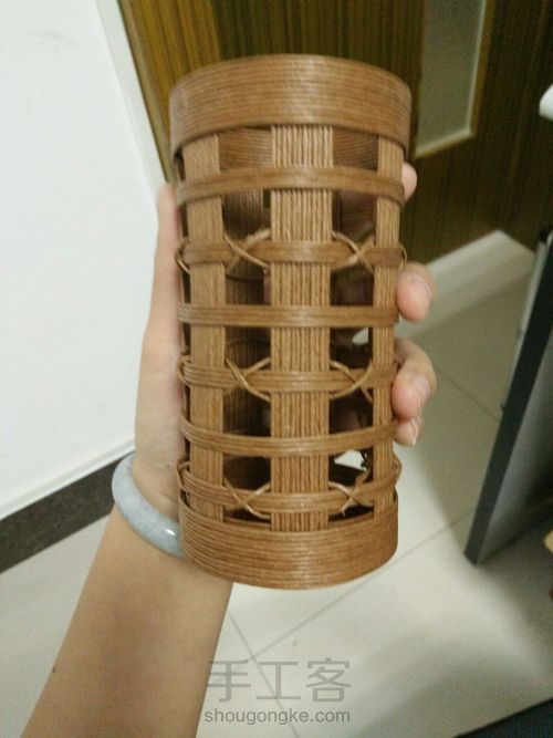 纸藤花器 第8步