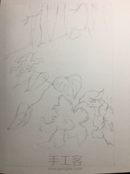 水彩小风景 第1步