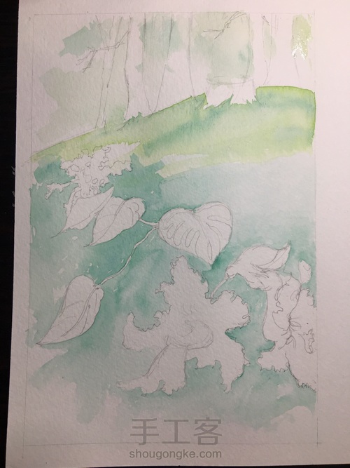 水彩小风景 第2步