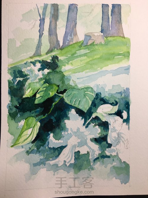 水彩小风景 第5步