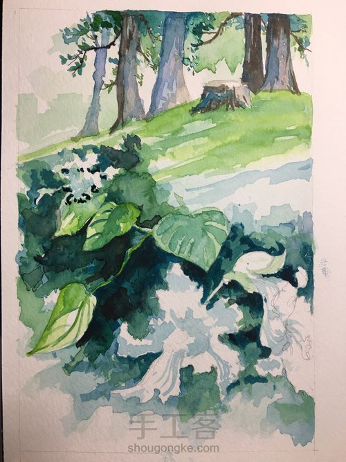 水彩小风景 第6步