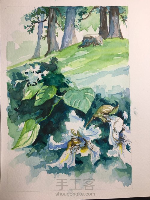 水彩小风景 第8步