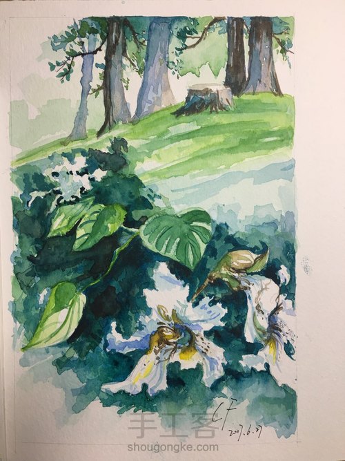 水彩小风景 第10步