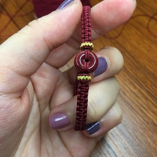 朱砂平安扣手链