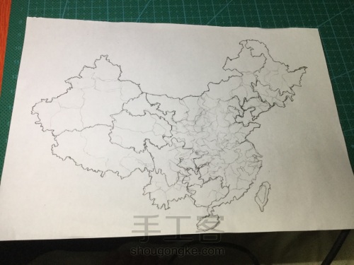 中国地图剪纸教程 第1步