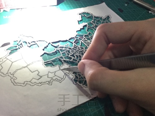 中国地图剪纸教程 第9步