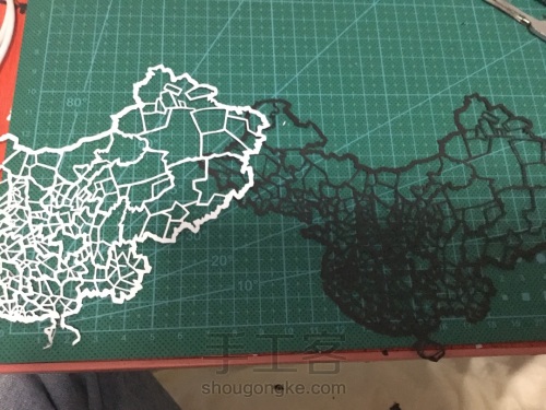 中国地图剪纸教程 第11步