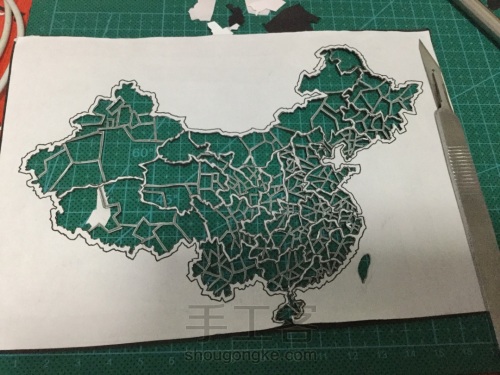中国地图剪纸教程 第10步